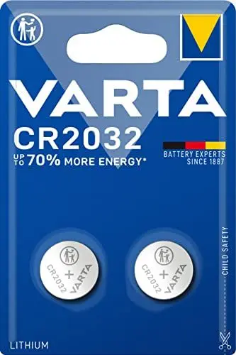 Produktbild: VARTA Batterien Knopfzelle CR2032, 2 Stück, Lithium Coin, 3V, kindersichere Verpackung, für elektronische Kleingeräte - Autoschlüssel, Fernbedienungen, Waagen