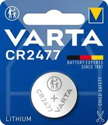 Produktbild: VARTA Batterien Knopfzelle CR2477, 1 Stück, Lithium Coin, 3V, kindersichere Verpackung, für elektronische Kleingeräte - Autoschlüssel, Fernbedienungen, Waagen