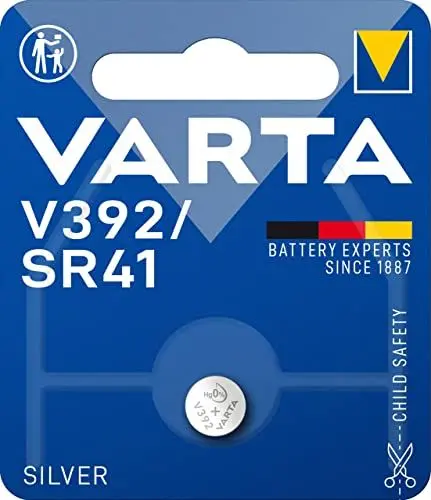 Produktbild: VARTA Batterien V392/SR41 Knopfzelle, 1 Stück, Silver Coin, 1,55V, kindersichere Verpackung, für elektronische Kleingeräte - Uhren, Autoschlüssel, Fernbedienungen, Waagen