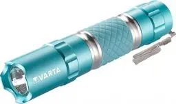 Produktbild: VARTA Taschenlampe LED inkl. 1x AA Batterie, Lipstick Light, Leuchte, Lampe, Taschenleuchte mit Handschlaufe, Aluminium Gehäuse und Gummigriff, leicht zu finden - leuchtet im Dunkeln, türkis