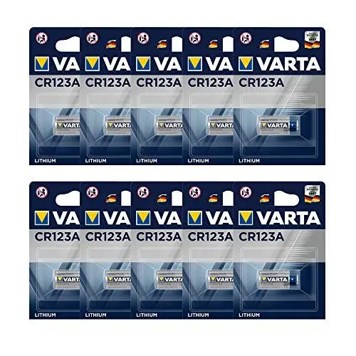 Produktbild: Varta CR123A Professional Batterie (10er Pack, Photo Batterie Lithium für High-Tech Kameras und Blitze oder Überwachungskameras)