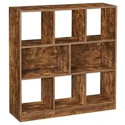 Produktbild: VASAGLE Bücherregal, Regal, Würfelregal, Standregal, 8 offene Fächer, horizontal, vertikal oder kopfüber verwendbar, 30 x 97,5 x 100 cm, für Wohnzimmer, Arbeitszimmer, Büro, vintagebraun LBC52BX