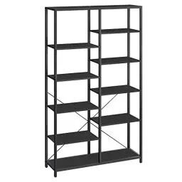 Produktbild: VASAGLE Bücherregal mit 5 Ebenen, Standregal, Regal, für Wohnzimmer, Bad, Küche, Flur, einfache Montage, Schwarze Holzoptik-schwarz LLS155B56