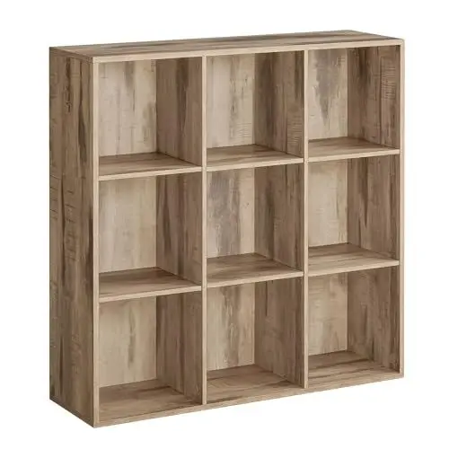 Produktbild: VASAGLE Bücherschrank, Bücherregal, mit 9 Fächern, Büroregal, Würfelregal, Standregal, für Wohnzimmer, Schlafzimmer, Büro, Kinderzimmer, Kamelbraun LBC177K01