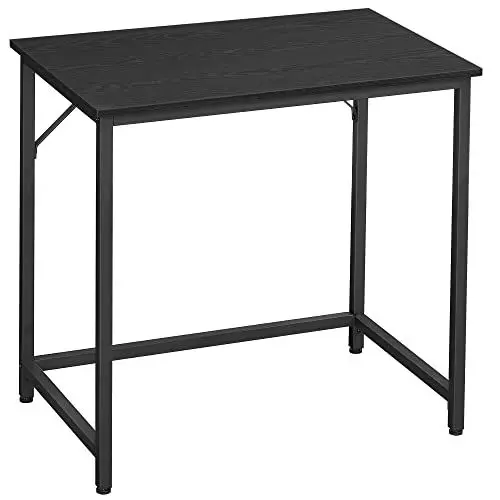 Produktbild: VASAGLE Tisch, Computertisch, Bürotisch, 80 x 50 x 76 cm, für Arbeitszimmer, Schlafzimmer, Wohnzimmer, ebenholzschwarz-tintenschwarz LWD038B56V1