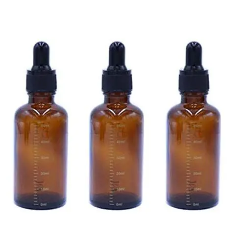 Produktbild: VASANA 3 leere nachfüllbare bernsteinfarbene Glasflaschen für ätherische Öle mit schwarzem Tropfverschluss für Kosmetik, Elite Flüssigkeitsbehälter., bernsteinfarben (Orange) - YPK53759AMBER