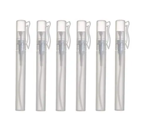 Produktbild: VASANA 6 Stück 10 ml Mini-Parfümflasche, Sprühflasche, kleine Probe, leere nachfüllbare Behälter, Düfte, Sprühflaschen, transparenter Kunststoff, Stiftform, Reise-Set, T, 10ml / 0.3oz