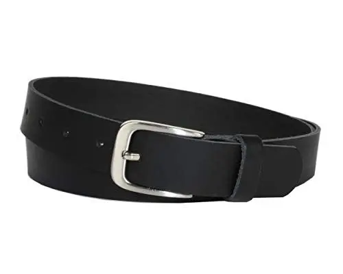 Produktbild: Vascavi Ledergürtel, 3 cm breit, Made in Germany, echt Leder Gürtel für Damen und Herren, kürzbar (95 cm Gesamtlänge 105 cm, Schwarz)
