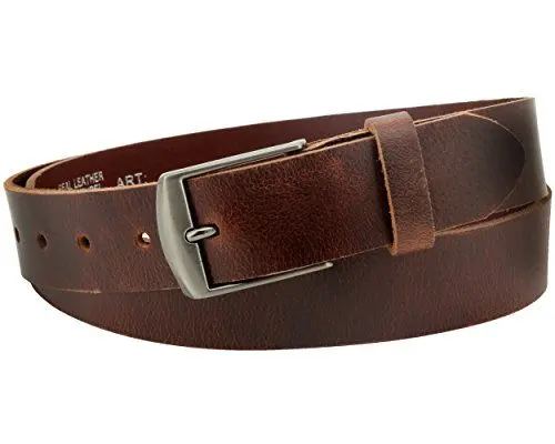 Produktbild: Vascavi Ledergürtel aus Büffelleder, Made in Germany, braun, ca. 35mm breit und ca. 3-4mm stark, kürzbar, Gürtel, Vollledergürtel, Jeansgürtel, Herrengürtel, Damengürtel, (85 cm Gesamtlänge 95 cm)