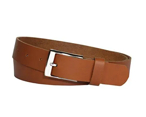 Produktbild: Vascavi Ledergürtel echt Leder, 3 cm breit und ca. 0.25 cm stark, Gürtel, Hüftgürtel, Jeansgürtel, Made in Germany (85 cm Gesamtlänge 95 cm, Cognac)