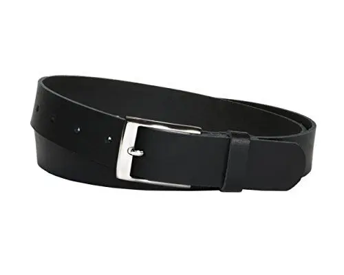 Produktbild: Vascavi Ledergürtel echt Leder, 3 cm breit und ca. 0.25 cm stark, Gürtel, Hüftgürtel, Jeansgürtel, Made in Germany (90 cm Gesamtlänge 100 cm, Schwarz)