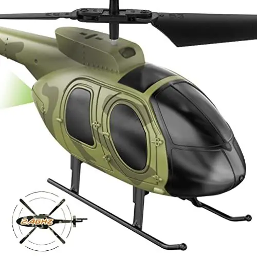 Produktbild: VATOS 2.4G Ferngesteuerter Hubschrauber: Camouflage Militär RC Flugzeuge mit Gyro | 3 Kanäle positioniert Höhe Indoor RC Helicopter Spielzeug Geschenke für Jungen Jugendliche Erwachsene