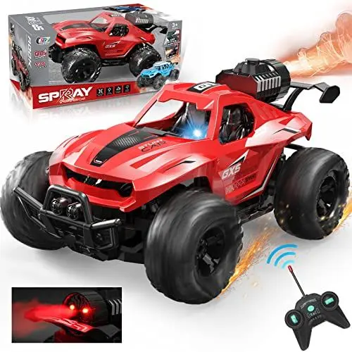 Produktbild: VATOS Ferngesteuertes Auto, 1:16 Skala RC Monster Truck mit Spray Nebel LED Lichter, Spielzeugfahrzeug für Jungen Mädchen,Elektrische Spielzeugautos Alter 3 4 5 6 Jahre alte Kinder