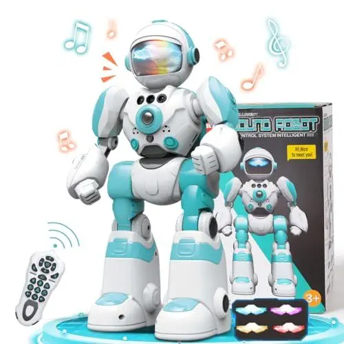 Produktbild: VATOS Ferngesteuertes Roboter Spielzeug für Kinder, RC-Roboter mit Sprachwechsler und Rekorder, programmierbare Handbewegung vom Typ C zum Aufladen, Geschenk für Jungen und Mädchen