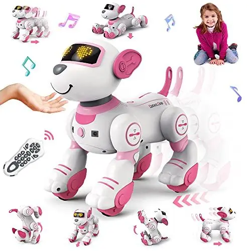 Produktbild: VATOS Roboter Hund Kinder Ferngesteuerter Spielzeug - Interaktiver Anfassen und Folgen Roboterhund mit 17 Funktionen, programmierbarer Tanz Musik RC für Mädchen 3-12 Jahren