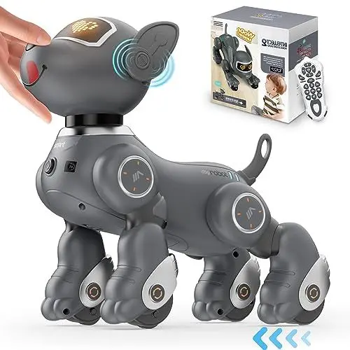 Produktbild: VATOS Roboter Hund Kinder Ferngesteuerter Spielzeug - Sprach und 2,4 GHz Fernsteuerung Haustier Roboterhund mit 20+ Funktionen, Programmierbarer Tanz Musik RC Roboter Hund für Kinder 3-12 Jahren
