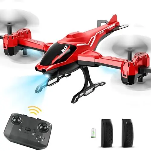 Produktbild: VATOS Rot Hubschrauber Ferngesteuert 2.4G All in 1 Super Funktion RC Helikopter, Hindernisvermeidung 360° Flip LED Licht, Indoor, Spielzeug Kinder Geschenke Jungen Erwachsene
