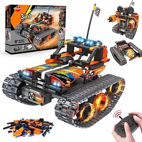 Produktbild: VATOS STEM Fernbedienung Spielzeug - 392 PCS 3 in 1 Techinic Car Stunt Robot | Kreative Steine für Jungen und Mädchen Alter 8 9 10 11 12 Jahre alte Bausteine Bauspielzeug Kinder