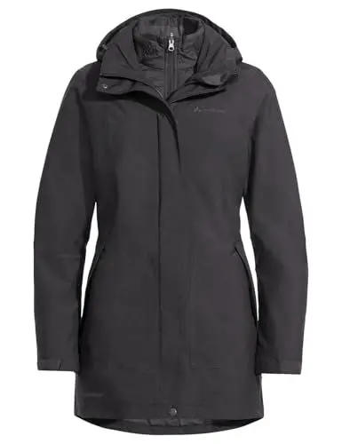 Produktbild: VAUDE Idris III 3-in-1 Parka Damen – Damen-Winterjacke wasserdicht, winddicht & atmungsaktiv mit Eco-Finish, Damen-Doppeljacke mit wärmender Hybrid-Innenjacke – in Schwarz, Größe: 44