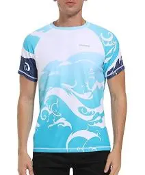 Produktbild: VAYAGER Herren-Badeshirts Rash Guard UPF 50+ Kurzarm, schnell trocknend, lockere Passform, Wassersurf-Shirt