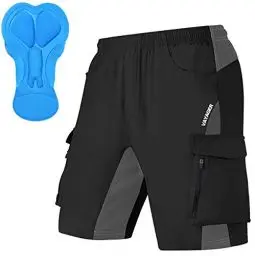 Produktbild: VAYAGER MTB Hose Herren Kurz Radhose, 3D Gepolstert Fahrradhose Mountainbike Fahrrad Shorts für Herren, Schnelltrocknende Outdoor Radlerhose MTB Bike Shorts(Black-XL)