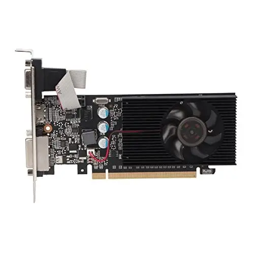 Produktbild: VBESTLIFE 2 GB DDR3 Grafikkarte, 64 Bit 810 MHz Speicherfrequenz 1000 MHz Kernfrequenz Desktop-Grafikkarte mit HDMI-VGA-DVI-Schnittstelle, Gaming-Video-Grafikkarte