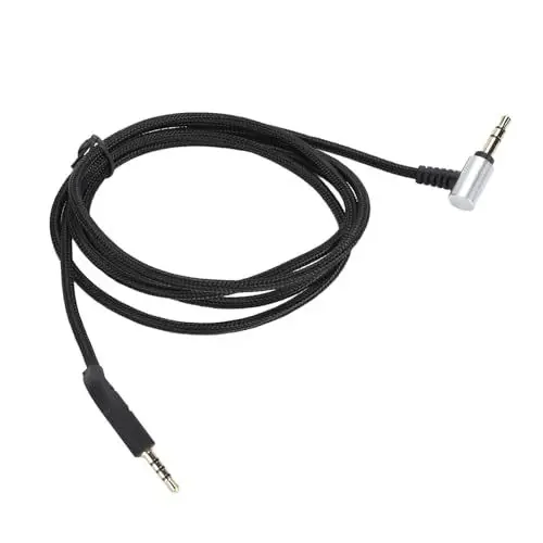 Produktbild: VBESTLIFE 3,5-mm-Kopfhörer-Stereo-Audiokabel, Rechtwinkliger Vergoldeter Stecker, Ersatz-Headset-Upgrade-Kabel für Bowers und Wilkins P7-Kopfhörer