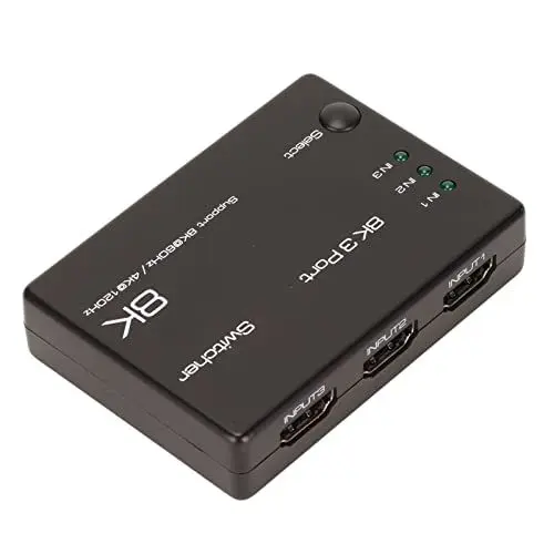 Produktbild: VBESTLIFE 8K60Hz HDMI Switch 3 Port, Aluminium HDMI2.0b Switch 3 in 1 Out, unterstützt eARC, HDR, 48 Gbps für DVD Player, Fire Stick, TV PC