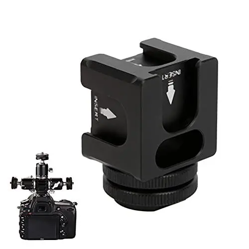 Produktbild: VBESTLIFE Cold Shoe Mount Plate Adapter, mit 4 Halterungen für Mikrofon-Handy-Taschenlampe, Gimbal-Design