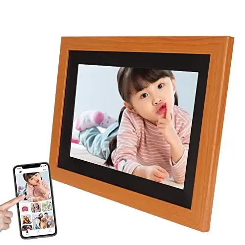 Produktbild: VBESTLIFE Digitaler 10,1-Zoll-WLAN-Bilderrahmen, Intelligenter Fotorahmen, IPS-Touchscreen-Fotodisplay, 12 GB Speicher, Unterstützt 32-GB-Speicherkartenerweiterung, Fotos Teilen, für