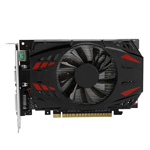 Produktbild: VBESTLIFE GTX1050Ti 1 GB Dual Fan DVI HDMI VGA Gaming-Grafikkarte, 128 Bit, DDR5, 780 MHz, PCI Express 3.0, Geräuscharme Grafikkarte für Desktop-PC
