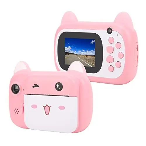 Produktbild: VBESTLIFE Instant Print HD Kameras, 2,4 Zoll 24MP Dual Kameras Spielzeug 1080P HD Kinder Spielzeugkamera mit 9 Arten von Aufklebern, für Kinder Erwachsene Geschenke
