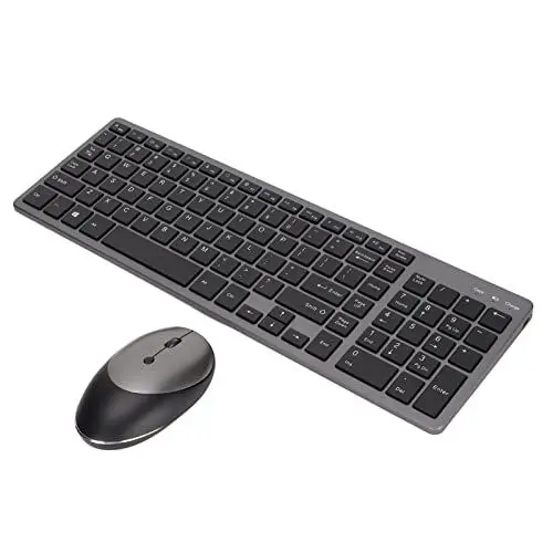 Produktbild: VBESTLIFE Kabellose Tastatur-Maus-Kombination, 2,4 GHz Ultradünne Kabellose Tastatur in Voller Größe und 3 DPI (800/1200/1600) Maus-Set mit USB-Empfänger für PC-Laptop