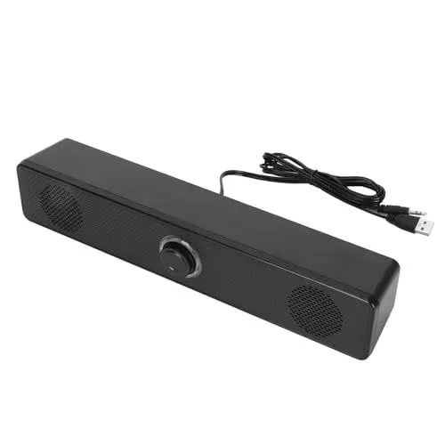Produktbild: VBESTLIFE Kompakter Soundbar-HiFi-Stereo-USB-Lautsprecher 2.0 mit - und AUX-Anschluss, Lautstärke Einstellbar für PC-Laptop