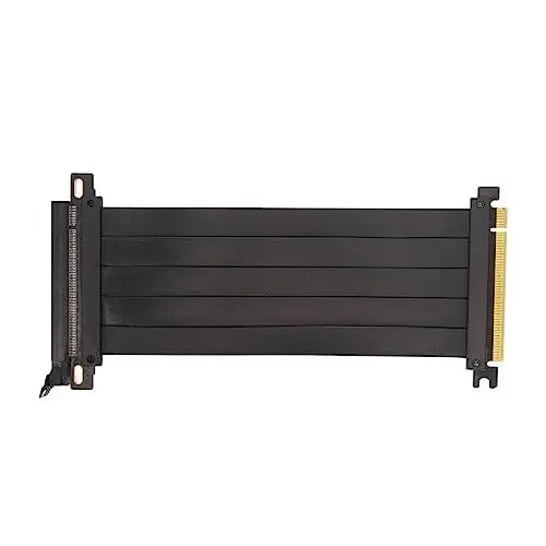 Produktbild: VBESTLIFE PCIE 4.0 X16 Extender Riser-Kabel, Flexibel und Effizient, Stabiles, Hohe Haltbarkeit, für GPUs der Nächsten Generation, 180 Grad EMI-Abschirmung (Schwarz)
