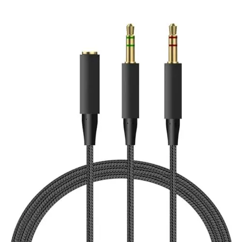 Produktbild: VBESTLIFE PC-Splitterkabel-Ersatz für Kingston Cloud Stinger/Cloud Mix/Cloud Alpha, Headset-Splitter-Adapterkabel, 1,95 M