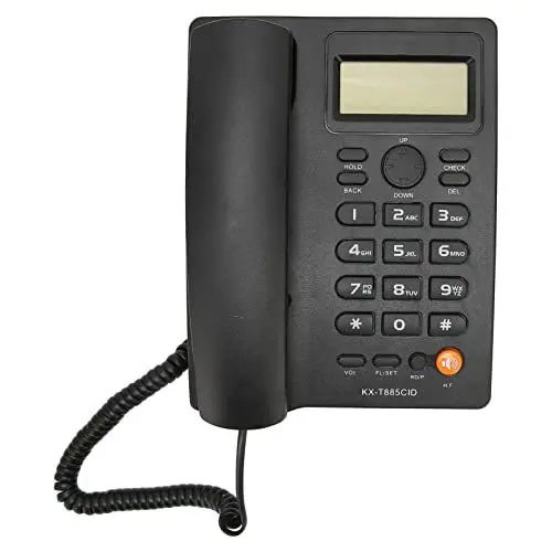 Produktbild: VBESTLIFE Schnurgebundenes Telefon, Tischtelefon mit Anrufer-ID Kurzwahl-Stummschaltfunktion, Freisprechen, Desktop-Festnetztelefon für Home Hotel Office(Schwarz)