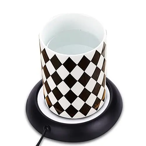 Produktbild: VBESTLIFE Tassenwärmer, 80℃ Kaffeetassenwärmer, Wärme-Getränkebecher-Matte, Heißer Kaffeeteller Zubehör(Mattschwarz)