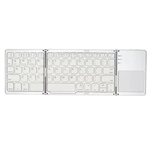 Produktbild: VBESTLIFE Tragbare Kabellose Tastatur, Taschentastatur Im Dreifach Gefalteten Design mit Touchpad und Sperrbildschirmfunktion, für Tablet, für Büroreisen(Silber)