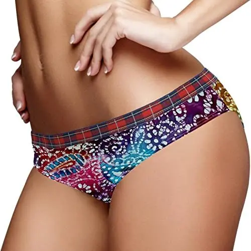 Produktbild: VBFOFBV Damenunterwäsche, Slips für Damen,Paisley Weinlese ethnische Cashew Blumen bunt