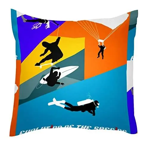 Produktbild: VBFOFBV Dekokissen Fall Kissenbezug Dekorationen für Couch Bett Stuhl,Sport Tauchen Surfen Fallschirmspringen