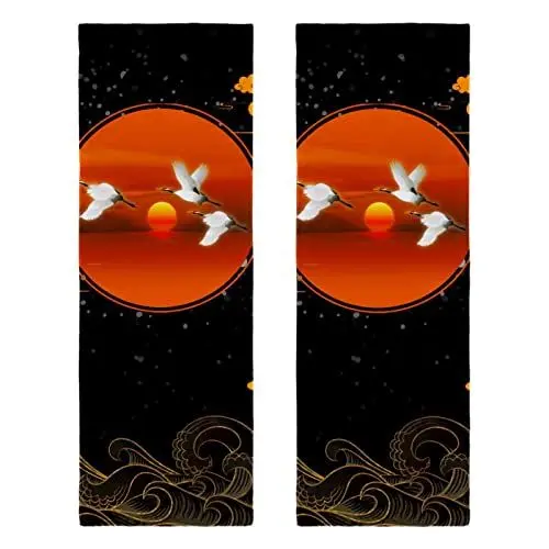 Produktbild: VBFOFBV Handtuchset, 2er Set Badetücher, Badetücher, Badetücher, Japanischer Wolkenseewellen Sonnenuntergangkran