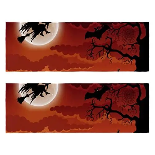 Produktbild: VBFOFBV Handtücher 2er-Pack Handtücher Set, weiche Handtücher für Badezimmer, Fitnessstudio, Dusche, Hotel und Spa, Halloween Kürbis Mond Hexe