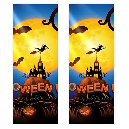 Produktbild: VBFOFBV Handtücher 2er-Pack Handtücher Set, weiche Handtücher für Badezimmer, Fitnessstudio, Dusche, Hotel und Spa, Halloween Mond Nacht Fledermaus Kürbis