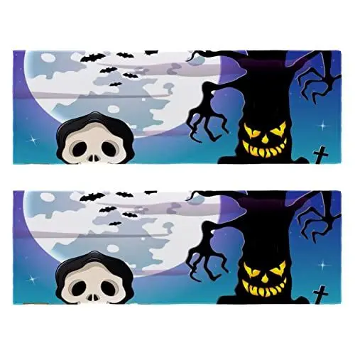 Produktbild: VBFOFBV Handtücher 2er-Pack Handtücher Set, weiche Handtücher für Badezimmer, Fitnessstudio, Dusche, Hotel und Spa, Halloween Mond Nacht Jack O Laterne
