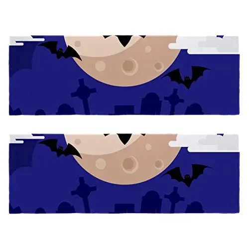 Produktbild: VBFOFBV Handtücher für Badezimmer 2er Pack, Küchentücher, dekorative Urlaubstücher-Sets, Halloween Fledermaus Vollmondnacht
