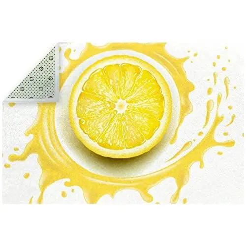 Produktbild: VBFOFBV Innen-/Außenbereich-Teppich, kein Ausfallen, Schlafzimmer, Wohnzimmer, Esszimmer, Deck, Hinterhof, Terrasse,Zitronensaft