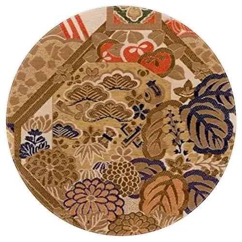 Produktbild: VBFOFBV Teppiche für Schlafzimmer, luxuriöser weicher und Dicker Rutschfester Teppich für Babyzimmer, moderner Dekorteppich für Kinderzimmer, 5,2 Fuß,Japanische Blatt Blumen Zypressen Kunst Weinlese