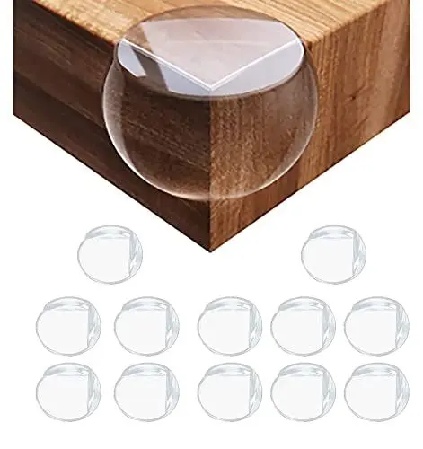 Produktbild: VBNZBK 12 Stück Eckenschutz Baby Transparent, Steckdosen Kindersicherung, Kantenschutz Baby, Selbstklebend, Ungiftig Starker Haftung Einfacher Anwendung für Tisch, Türstopper und Möbel Ecken