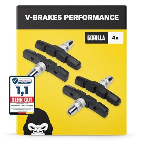 Produktbild: V-Brake Fahrrad Bremsbeläge 2 Paar 70mm Symmetrisch I Für Shimano UVM. I Hohe Bremsleistung I Langlebig & Passgenau I Für Fahrrad Bremse I Bremsklötze Fahrrad